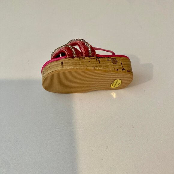 American Girl Doll Pink Beaded Sandal - Left Foot Replacement Shoe - Picture 4 of 5